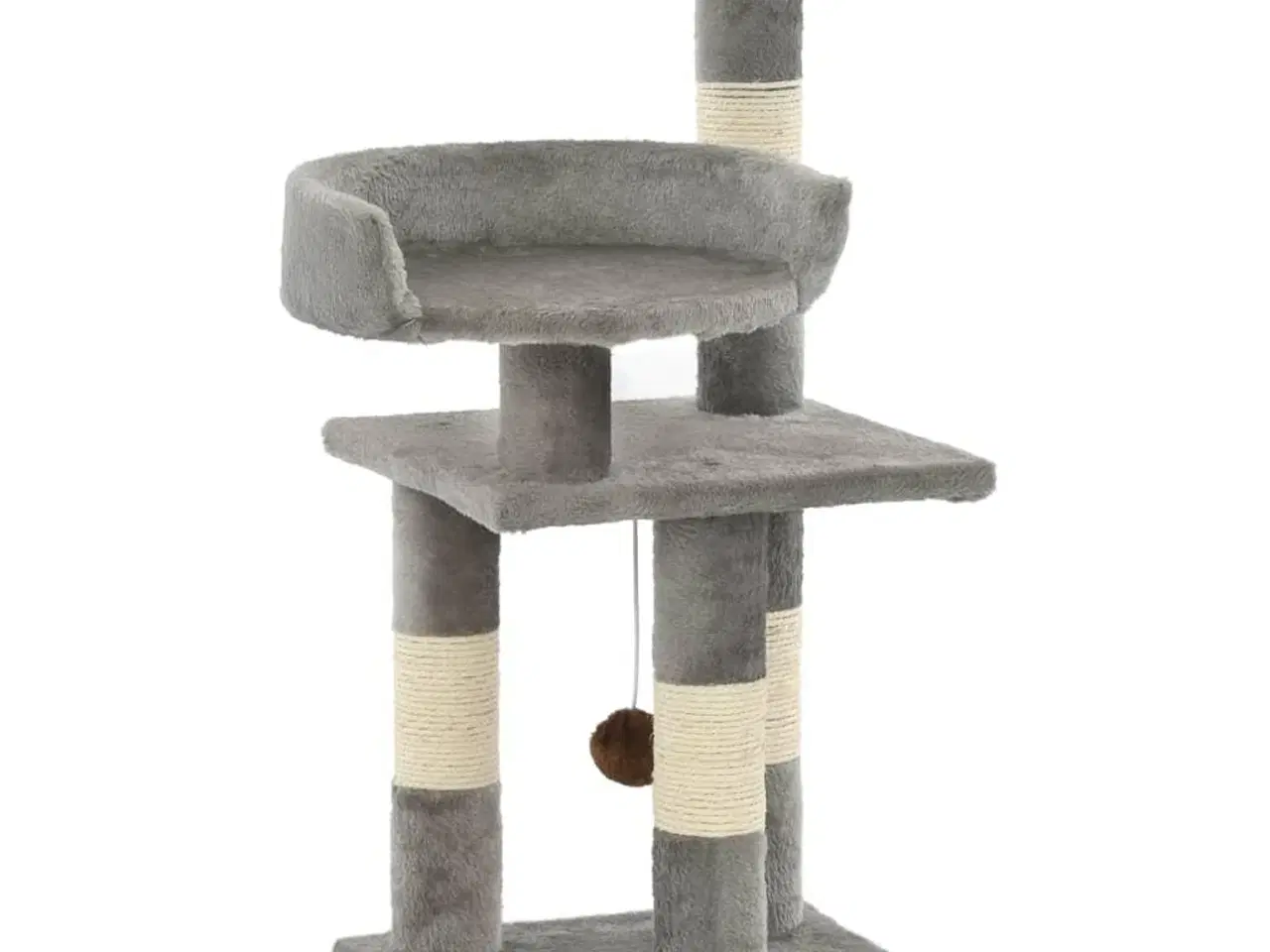 Billede 1 - Kradsetræ til katte med sisal-kradsestolper 65 cm grå