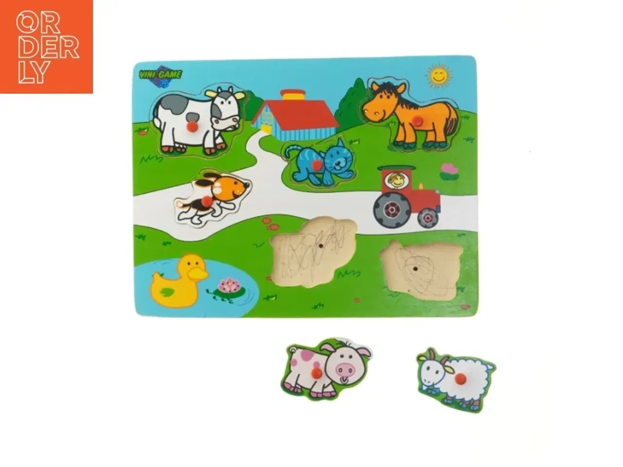 Billede 2 - Børne puslespil med dyremotiver fra Vini-game (str. 30x23 cm)