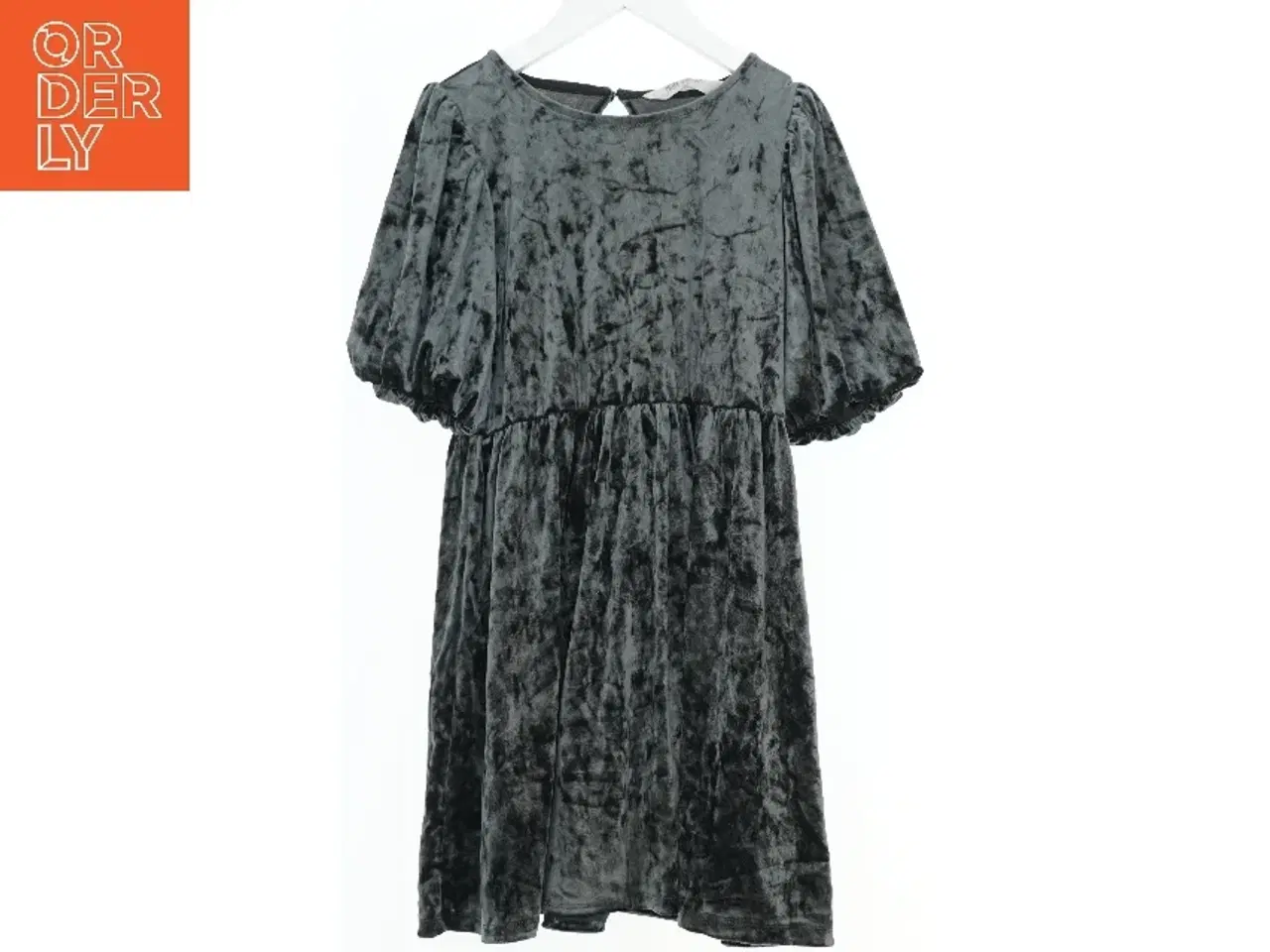 Billede 1 - Velour kjole med pufærmer fra H&M (str. 128)