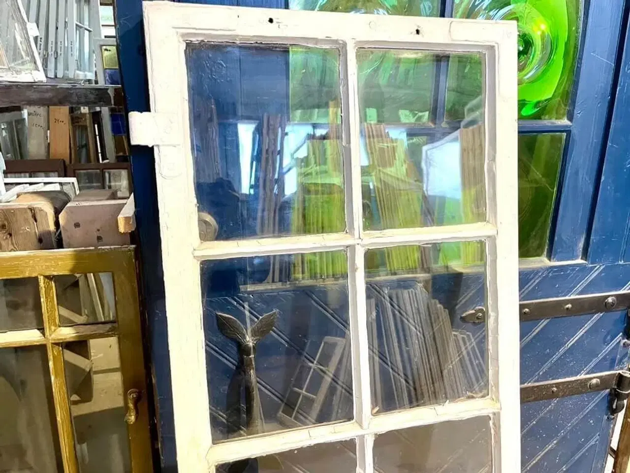 Billede 3 - 10-ruders vinduesramme m. gammelt glas