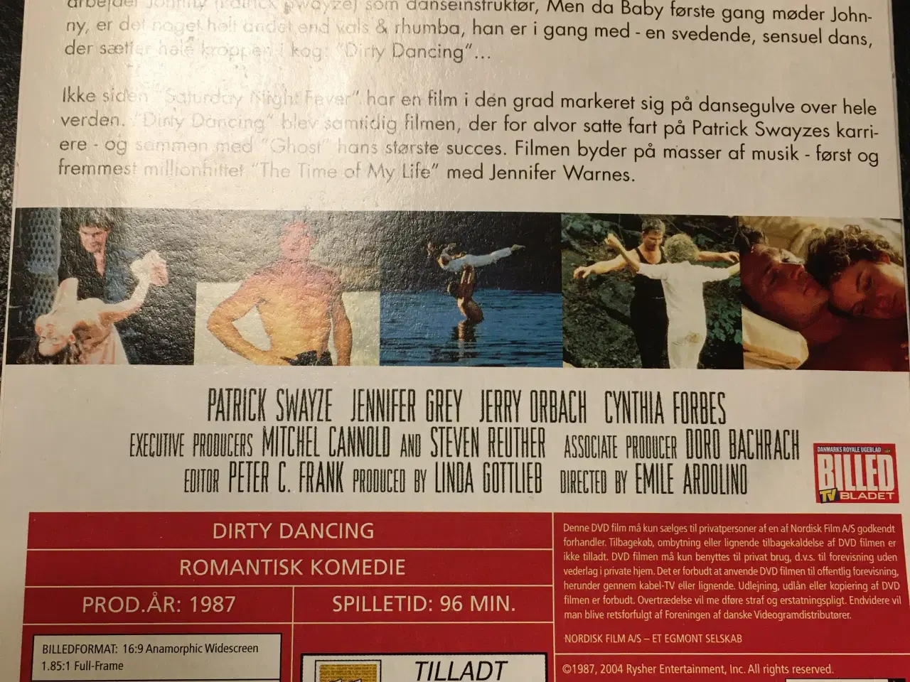 Billede 2 - Dirty dancing DVD region 2 billed bladet 