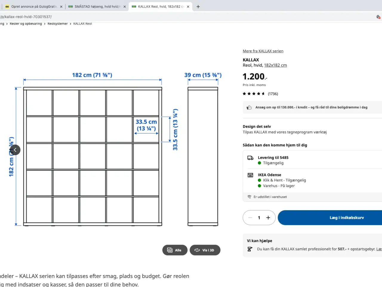 Billede 1 - Reol eller rumdeler – KALLAX serien kan tilpasses 
