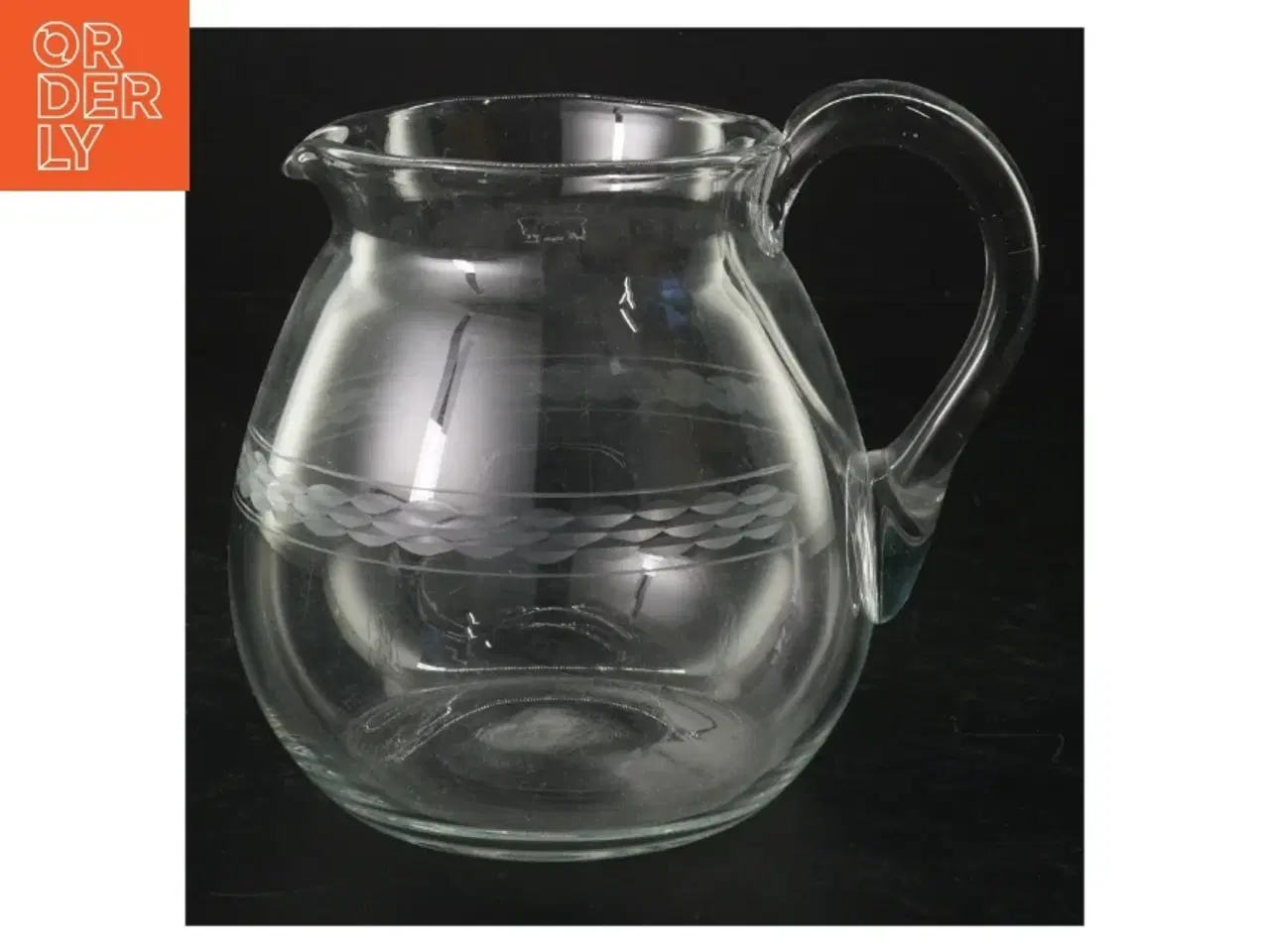Billede 1 - Retro Glasvandkande (str. H. 13 cm. ø. 13,5 cm)