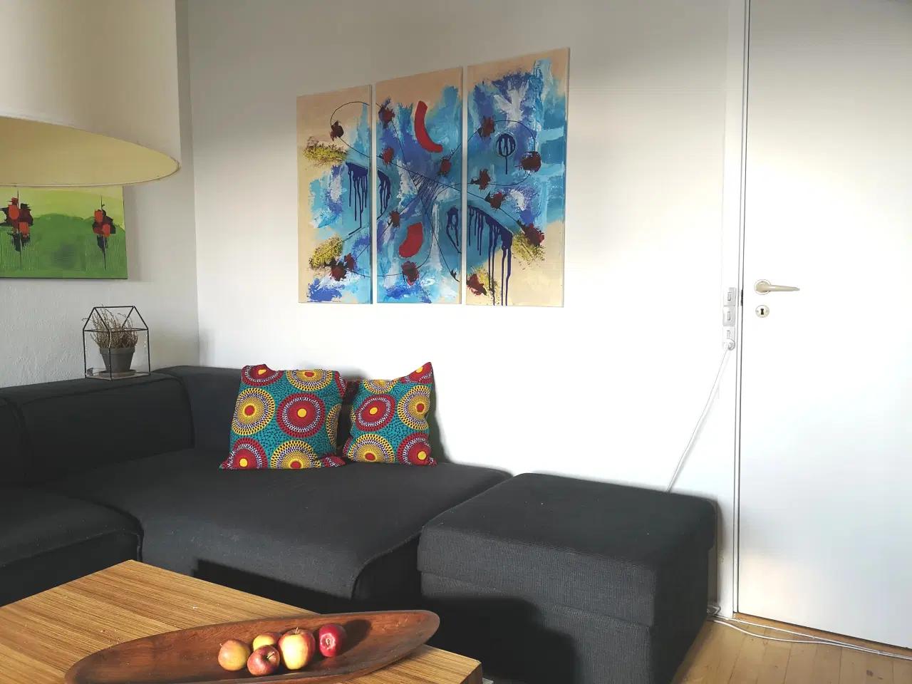 Billede 2 - Abstract akryl triptykon 90x130 