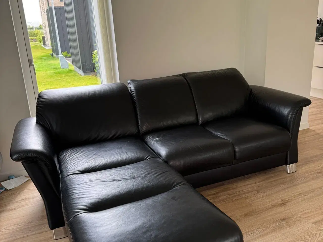 Billede 5 - Stressless læderhjørnesofa med chaiselong – Aalbor