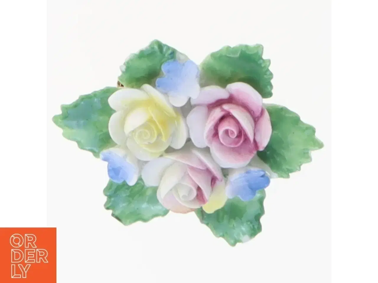 Billede 1 - Broche med blomstermotiv (str. 4 cm)