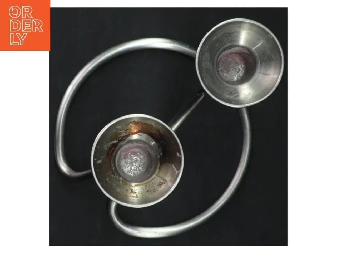 Billede 3 - Lysestage i Metal (str. H. 22 cm. ø. 14,5 cm)