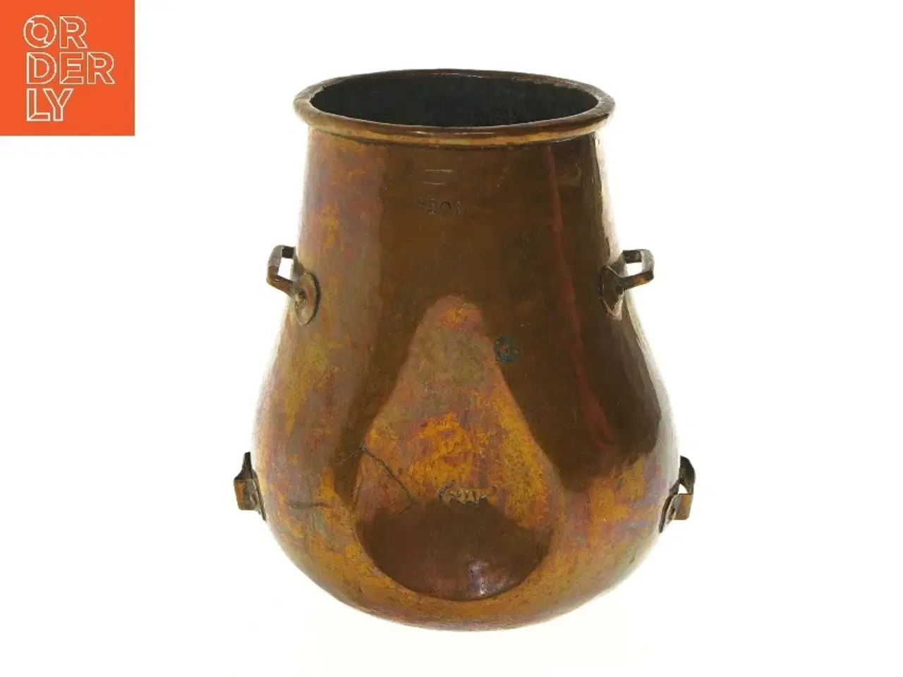 Billede 1 - Antik kobberkrukke (str. Ø 12x20 cm)