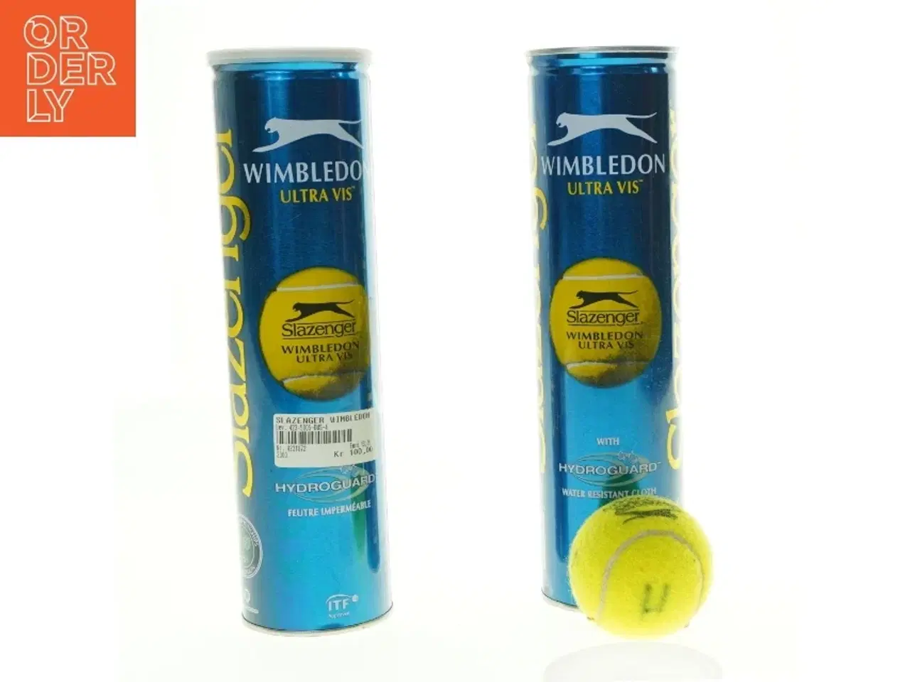 Billede 4 - Brugte tennisbolde med opbevaringsrør fra Wimbledon Ultra Vis (str. 27 x 7,5 cm)