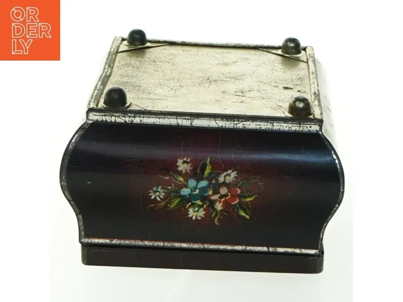 Billede 3 - Antikt Metal skrin, dåse med låg  (str. 16x12 cm)