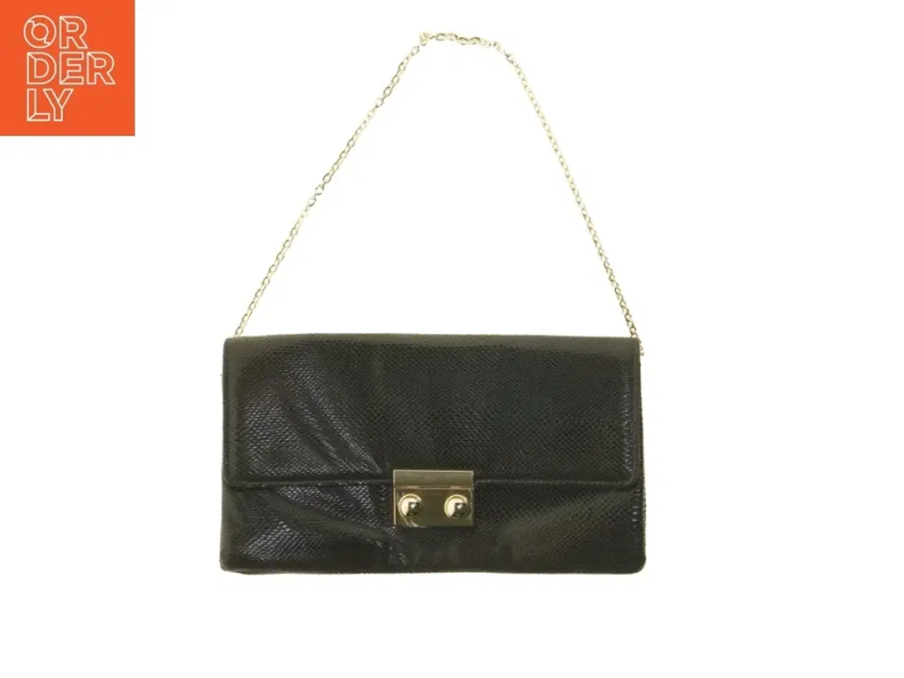 Billede 1 - Sort clutch med kæde (str. 29x16 cm)