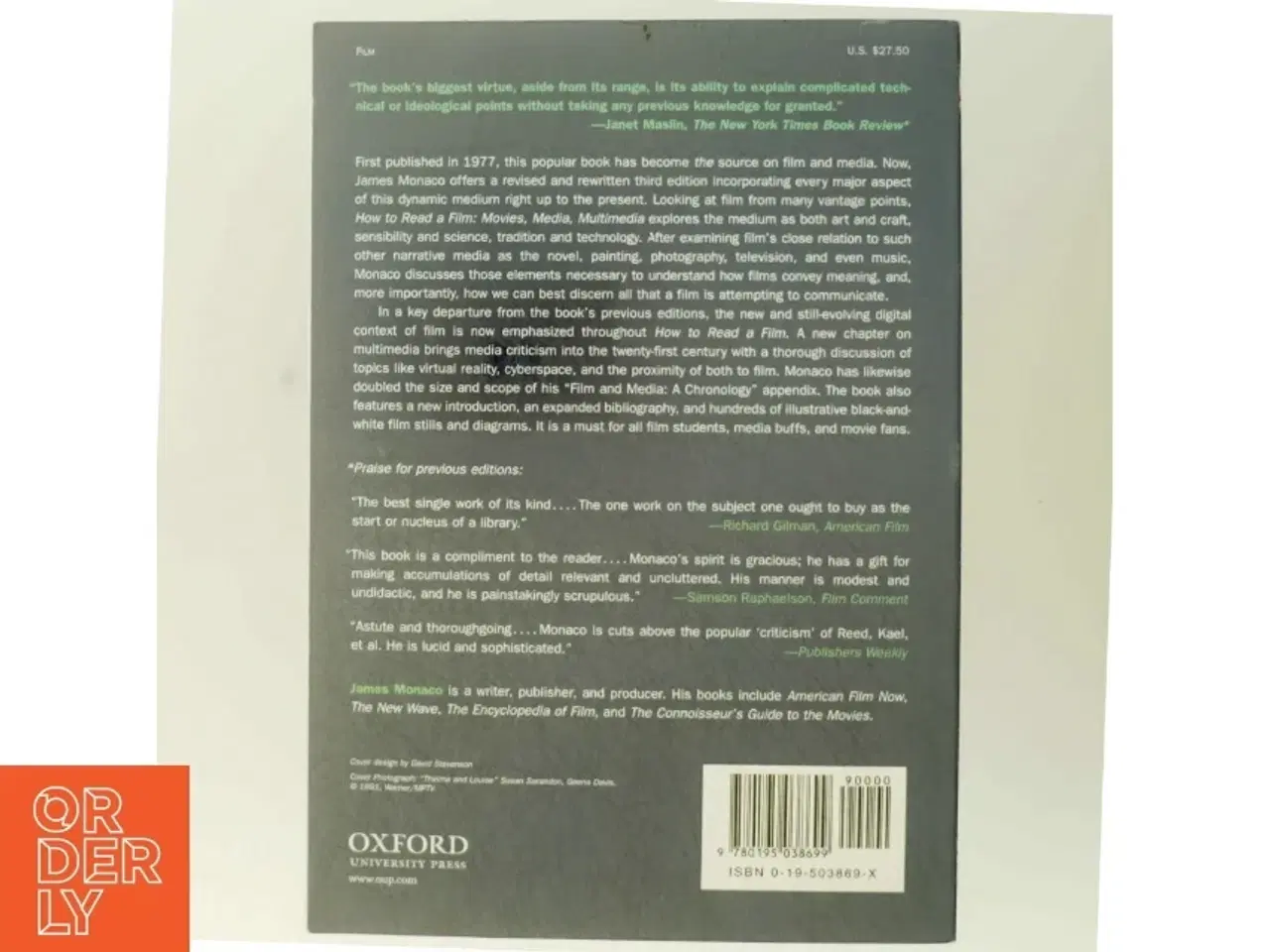 Billede 3 - How to read a film : the world of movies, media, and multimedia, language, history, theory af James Monaco (Bog)