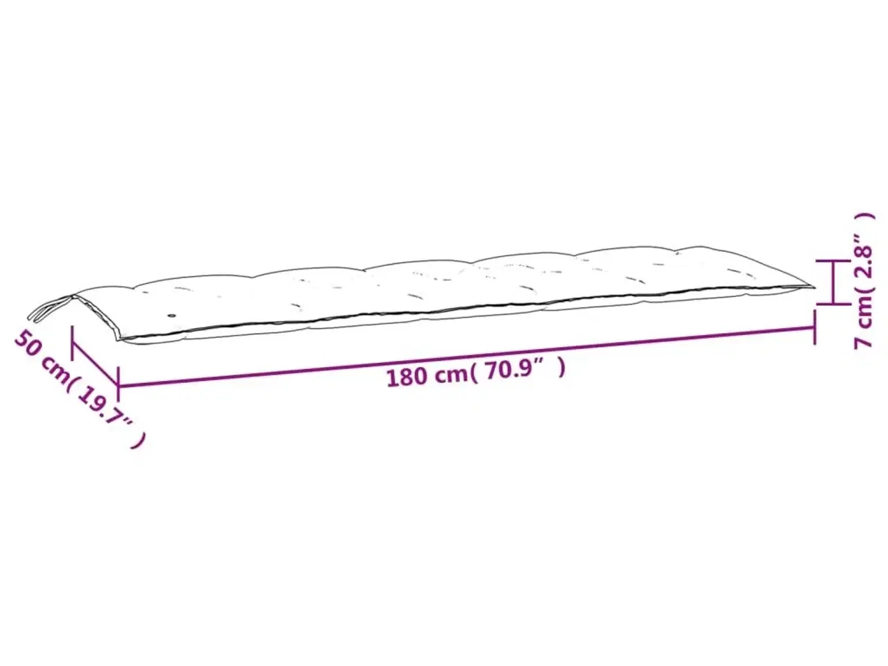 Billede 7 - Hynde til havebænk 180x50x7 cm oxfordstof gråbrun