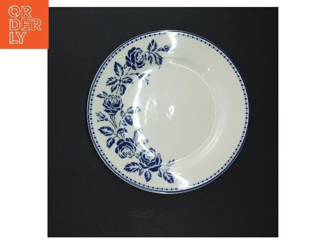 Billede 1 - Porcelæns tallerken med blomsterdesign fra Greengate (str. Ø 20 cm)