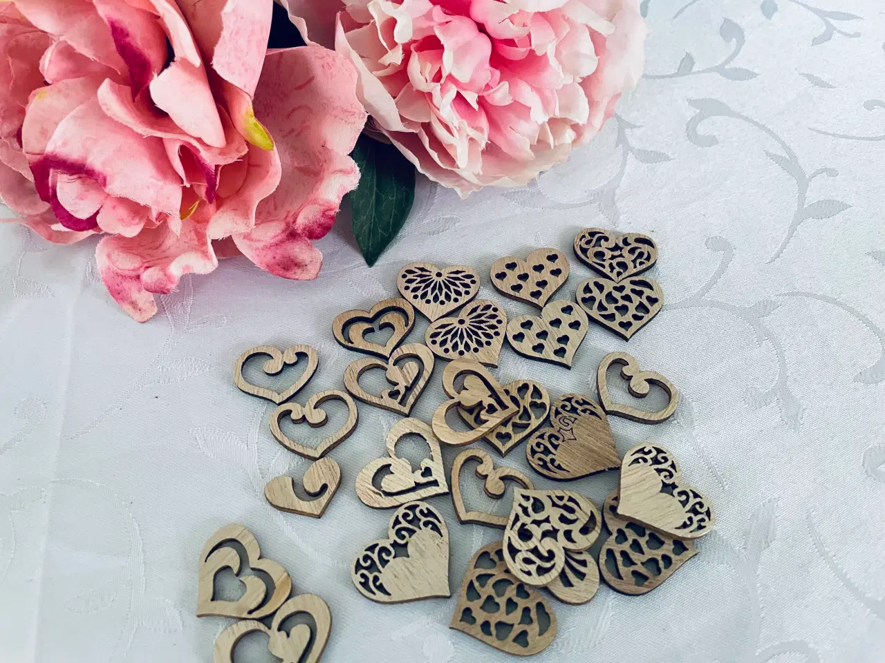 Billede 3 - Blandet træ hjerter dekoration
