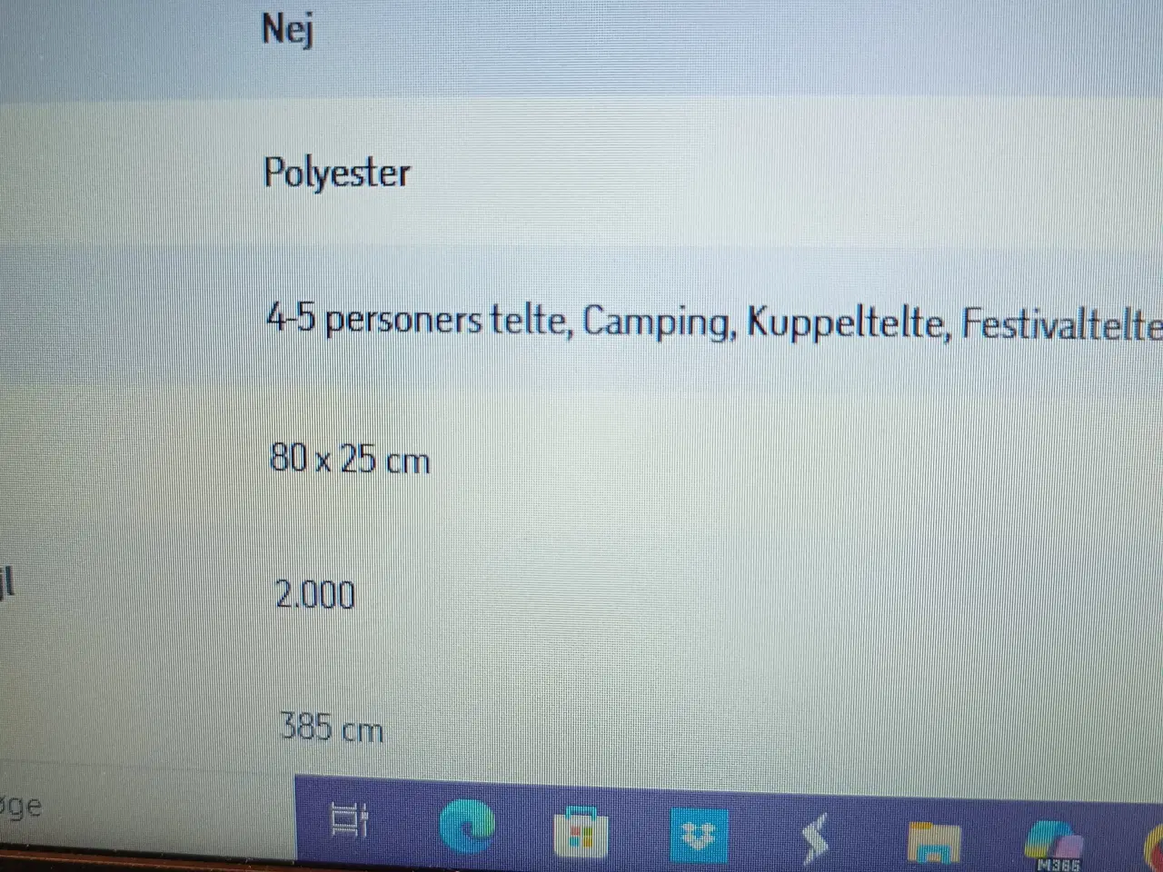 Billede 2 - Telt med glasfiberstænger