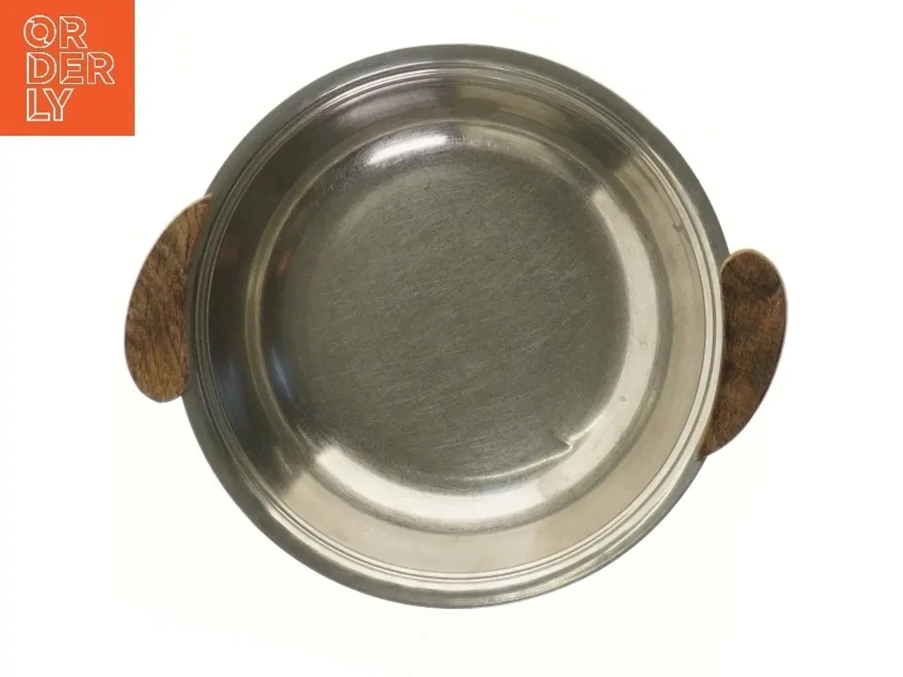 Billede 2 - Rustfrit stål skål med træhåndtag (str. Ø 22,5 cm)