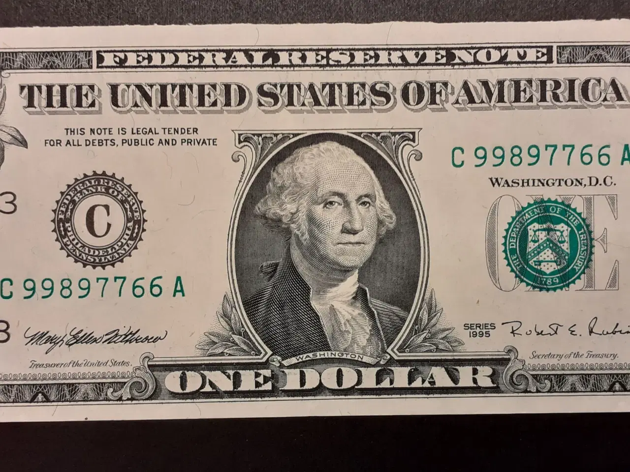 Billede 1 - USA. 1 Dollar 1995 Ufoldede