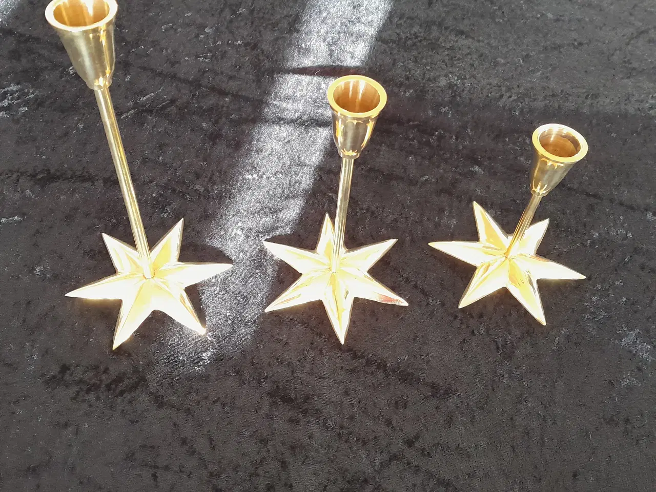 Billede 2 - Messing lysestager, 3 stk.