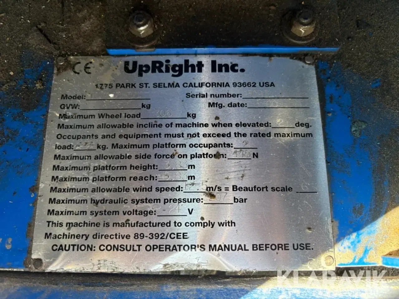 Billede 5 - Søjlelift UpRight TM12