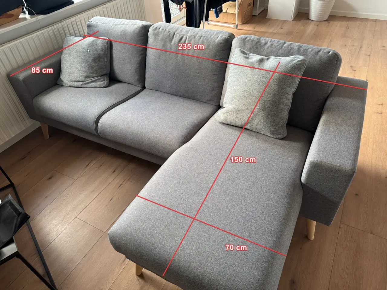 Billede 1 - Fin 3 personers sofa med chaiselong