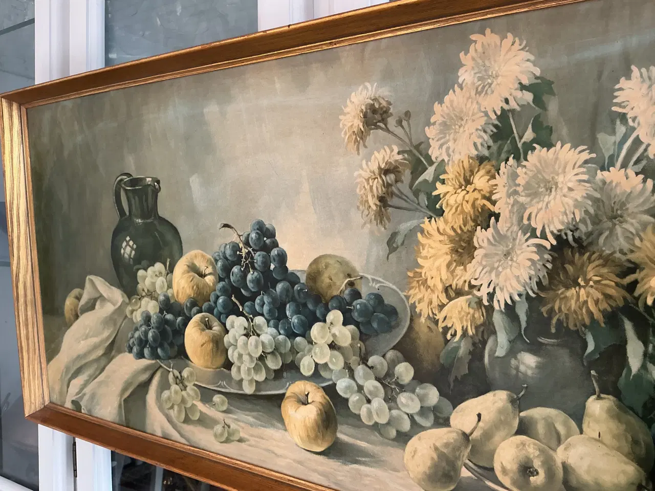 Billede 2 - Stilleben maleri - signeret E. Kruger - 80 x 40 