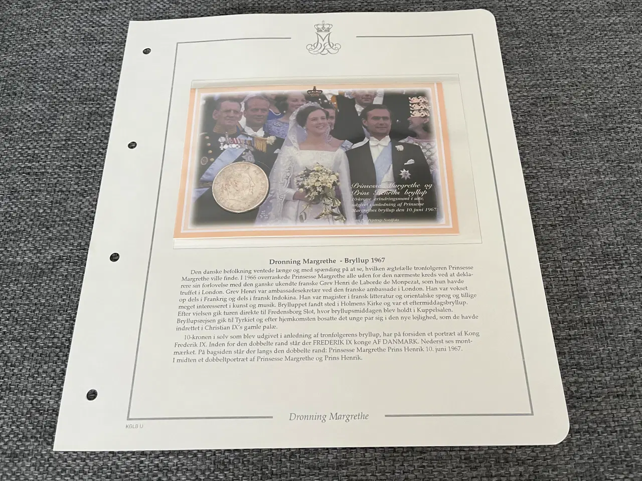 Billede 2 - Prinsesse Margrethe og Prins Henriks bryllup mønt 