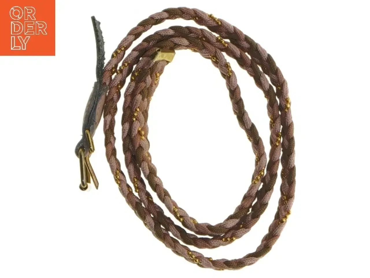 Billede 3 - Flettet bælte i læder og tekstil fra Lady Laiglon (str. 90 cm)