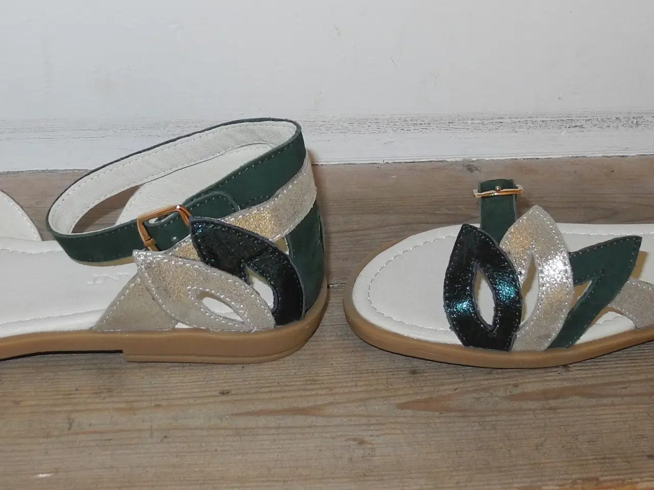 Billede 6 - Helt nye grønne og sølvfarvede En Fant sandaler