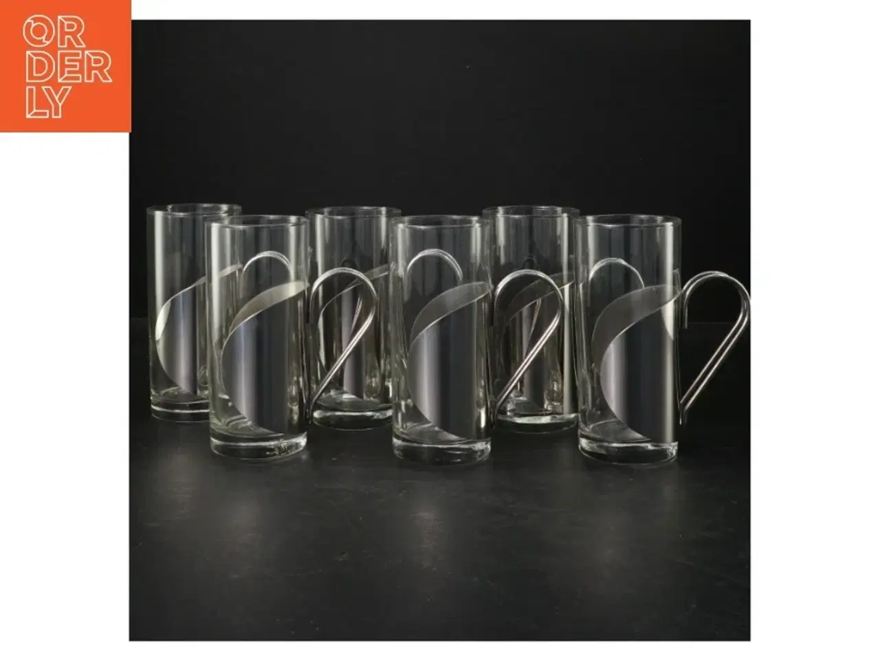 Billede 1 - Sæt med 6 glas med metalhåndtag (str. 13,5 cm. 6 styk)