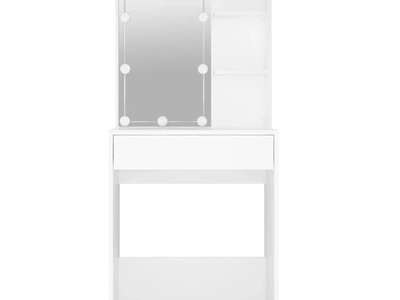 Billede 5 - Makeupbord med LED-lys 60x40x140 cm hvid