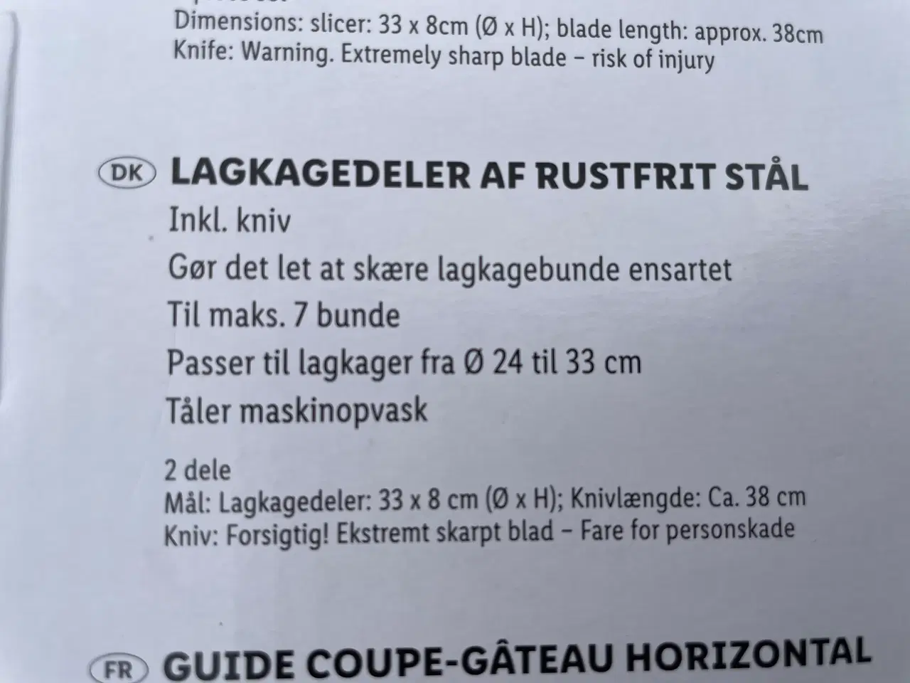 Billede 3 - Lagkagedeler med kniv