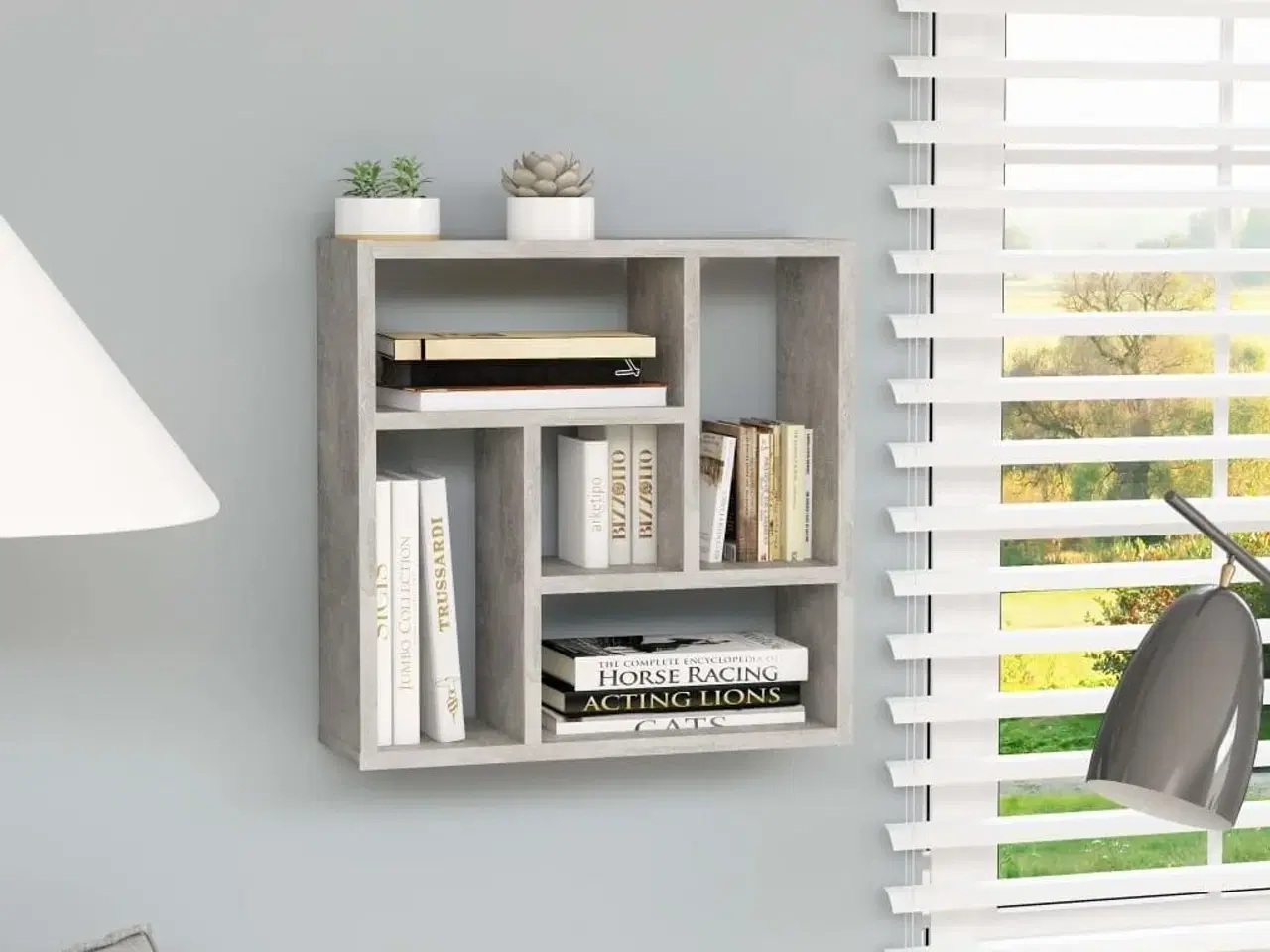 Billede 1 - Væghylde 45,1x16x45,1 cm konstrueret træ betongrå