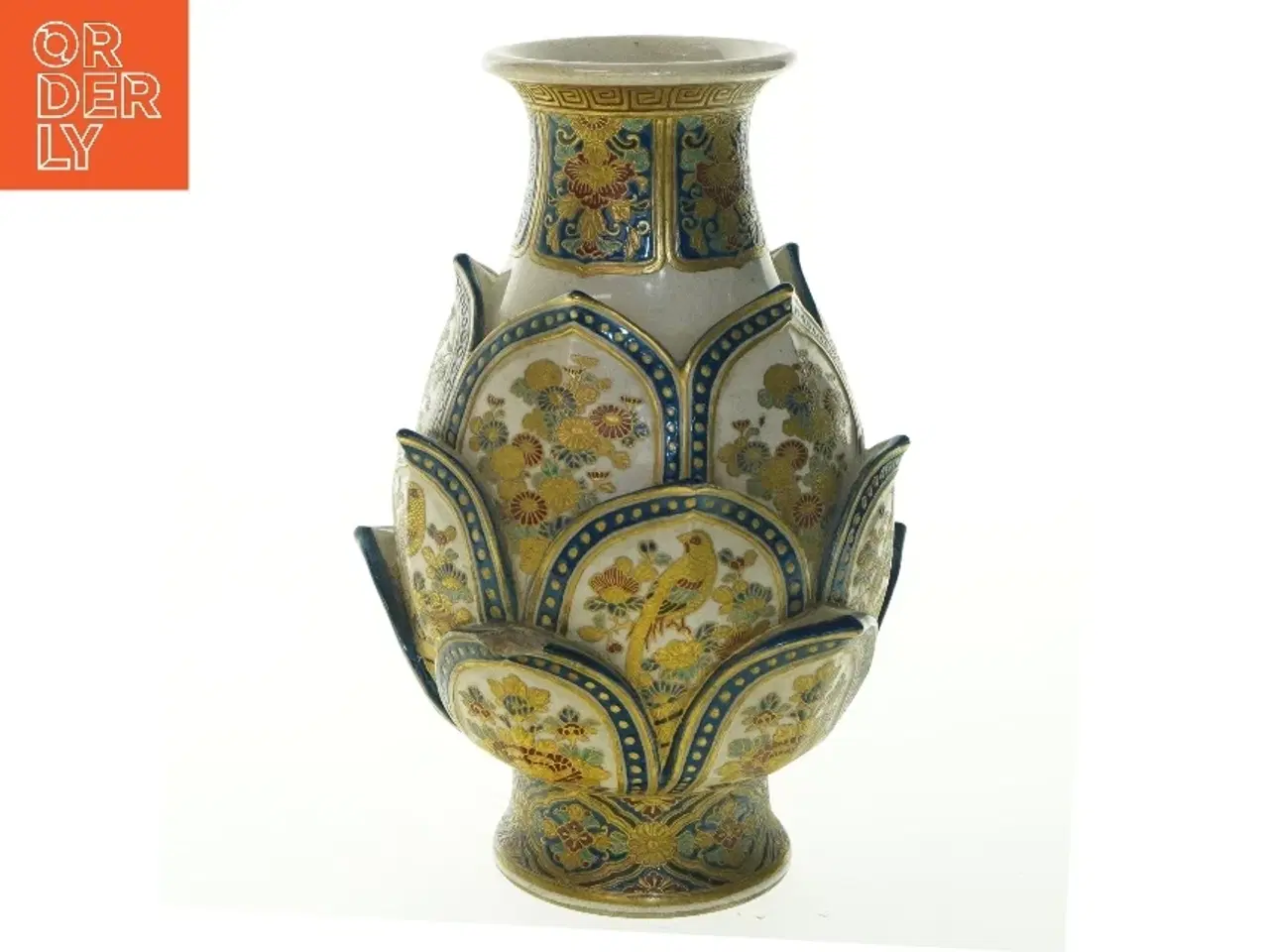 Billede 1 - Dekorativ vase med blomsterdesign (str. 24 cm)