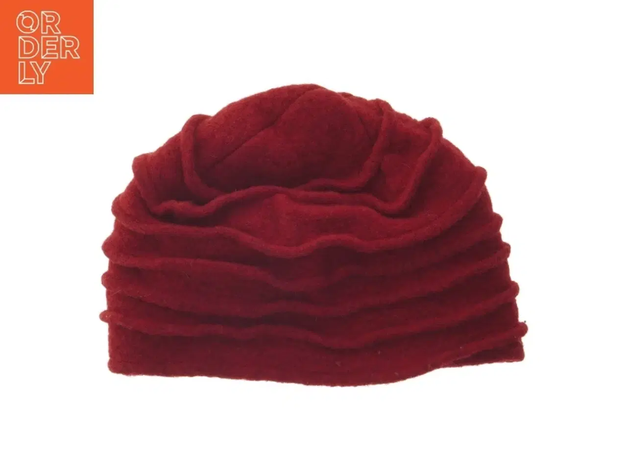 Billede 1 - Rund rød hat med mønster fra Chapeau Claudette (str. Ø 29 cm)