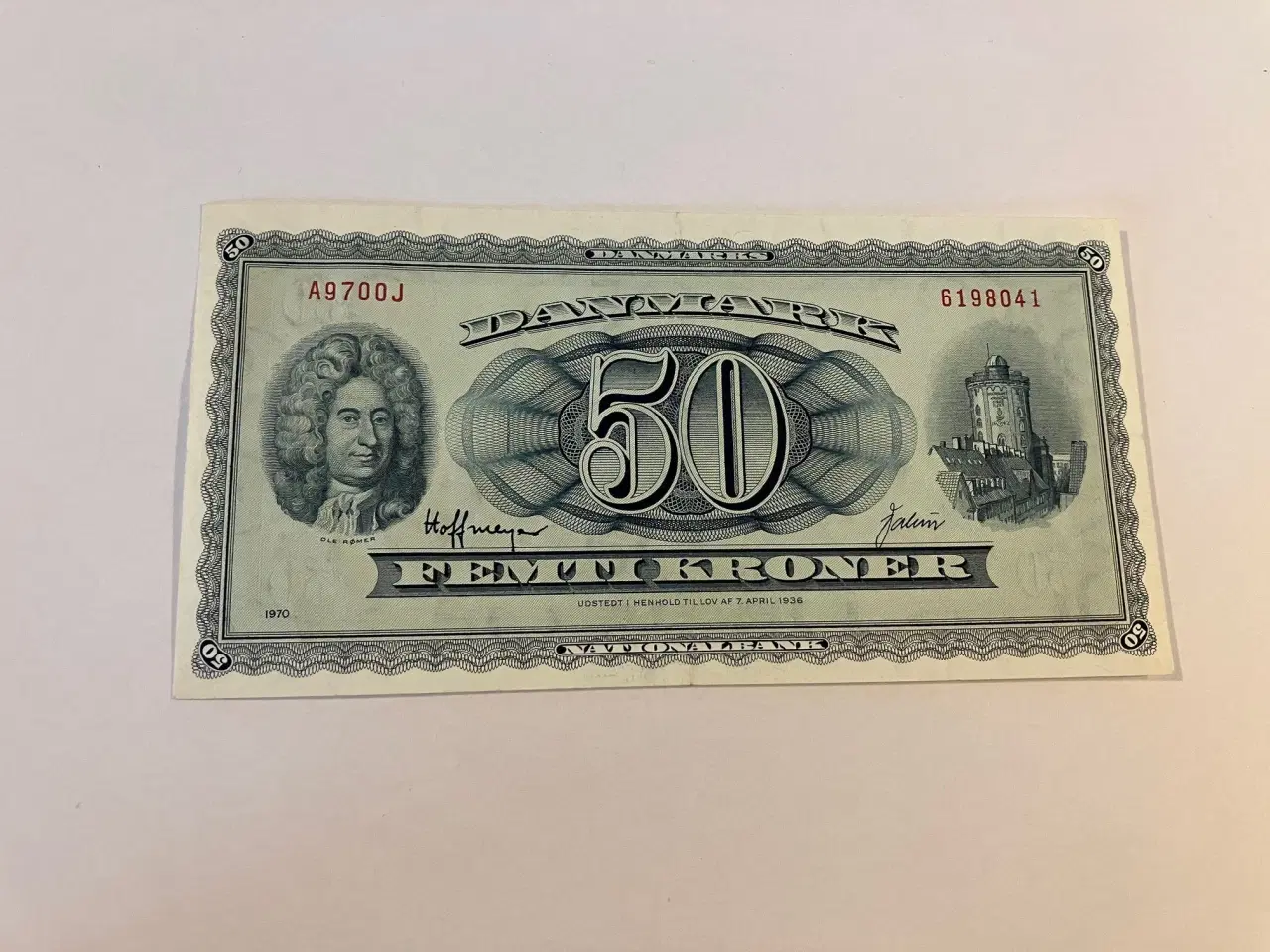 Billede 1 - 50 kroner 1970 Erstatningsseddel Danmark