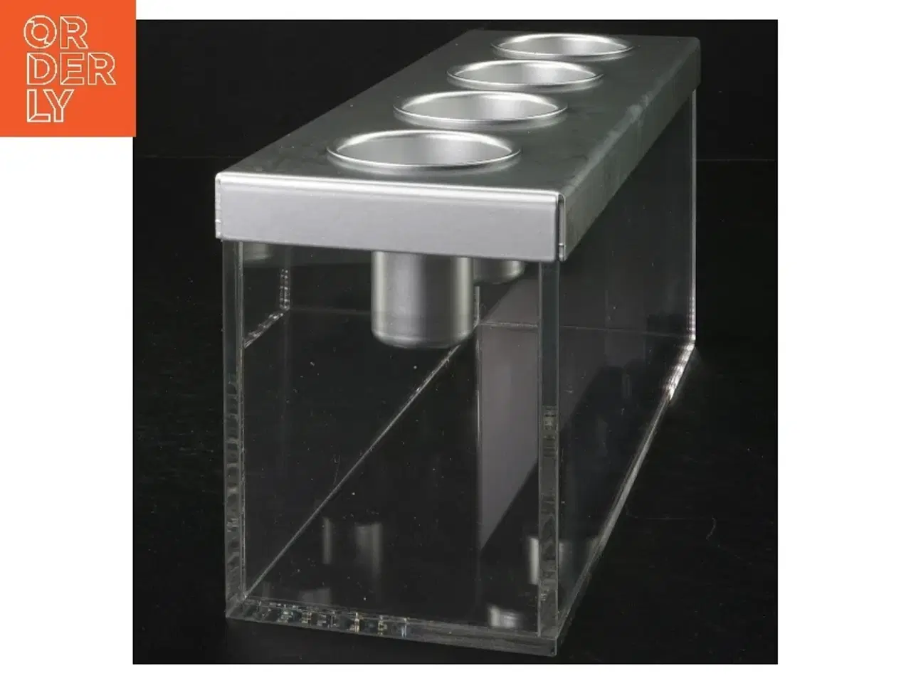 Billede 2 - Lysestage i børstet stål med plads til fire lys