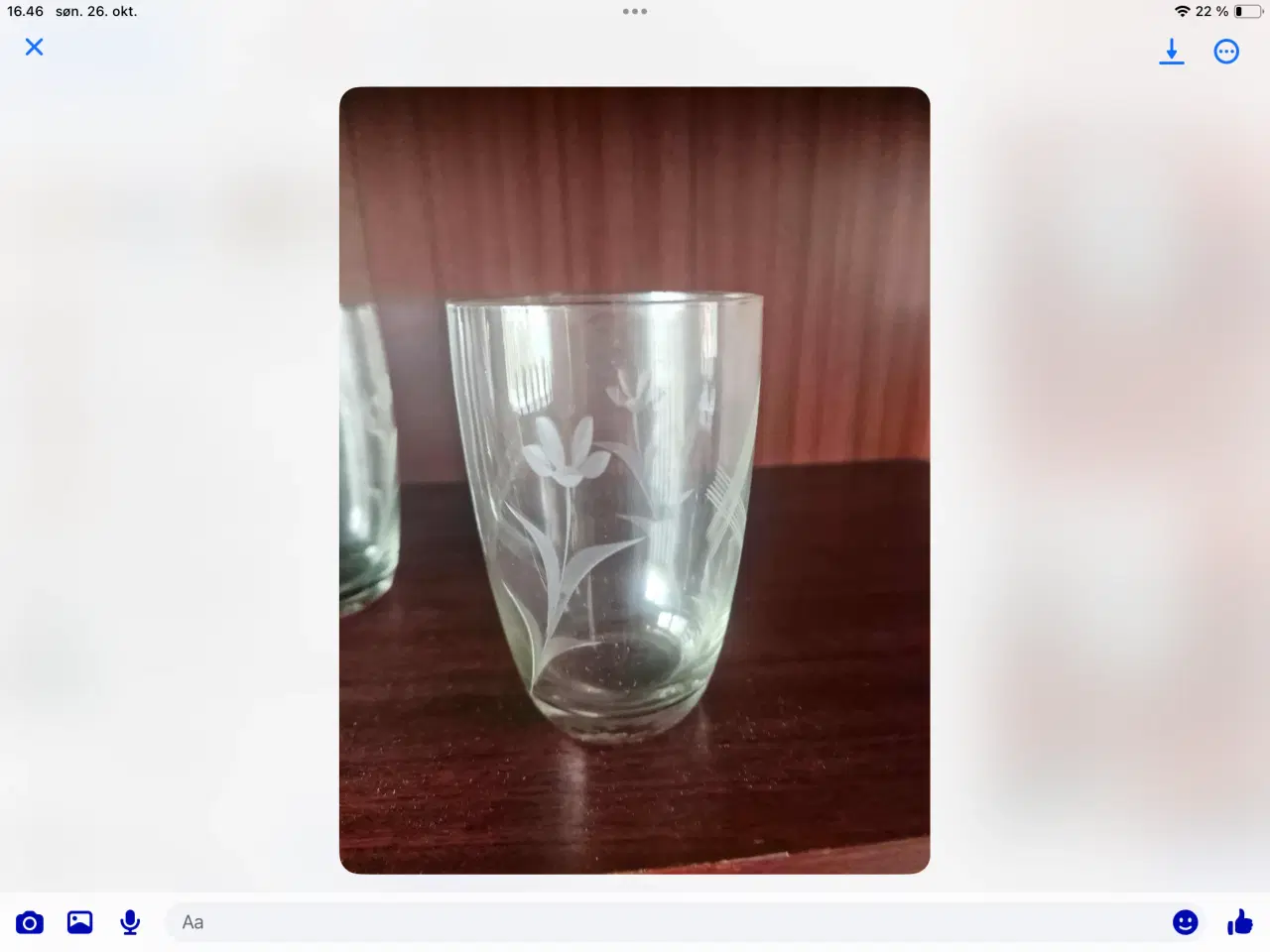 Billede 3 - Glas med sandblæst mønster 