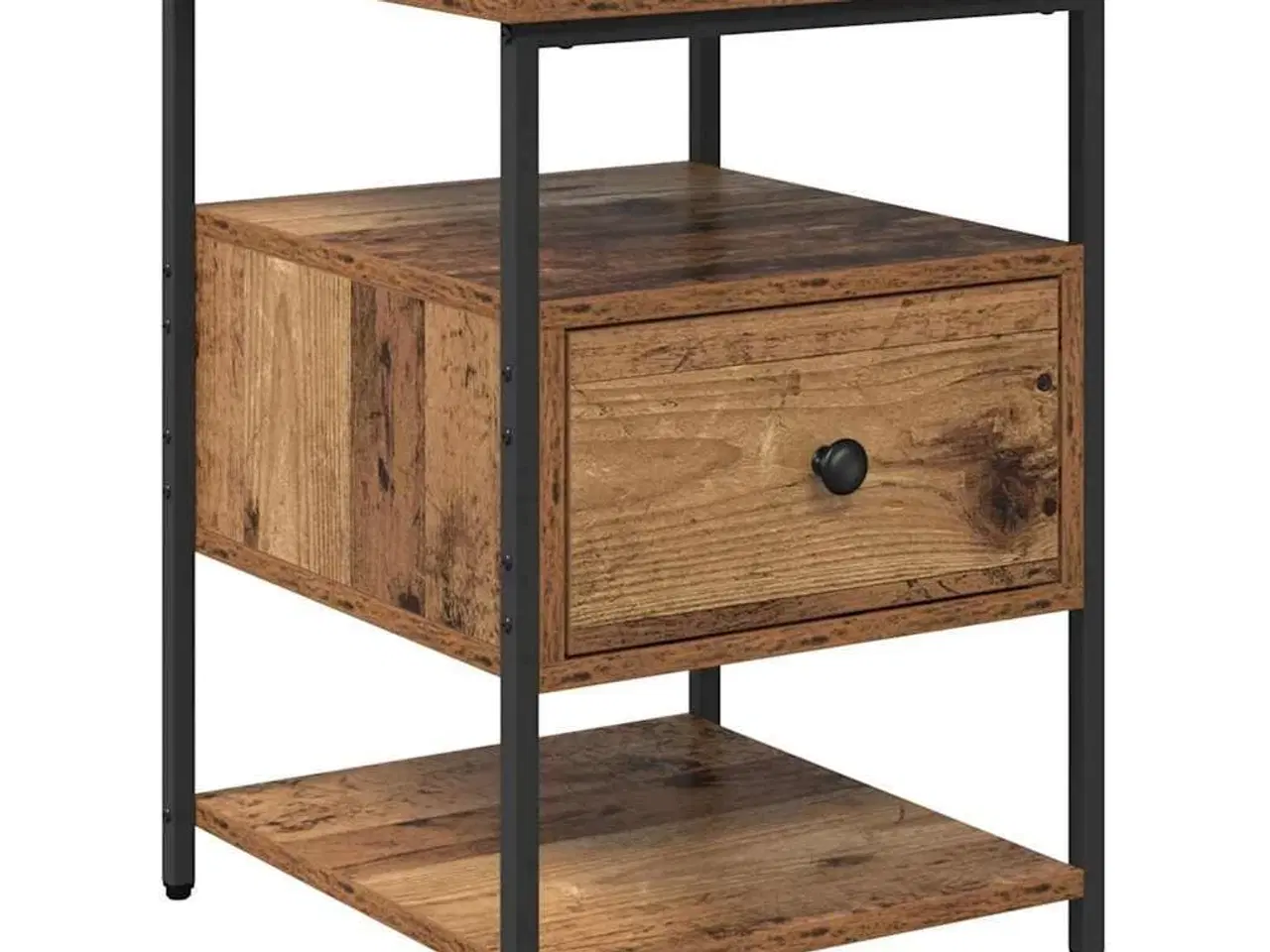 Billede 2 - Natskab med skuffe Gammelt træ 40 x 42 x 56 cm Konstrueret træ