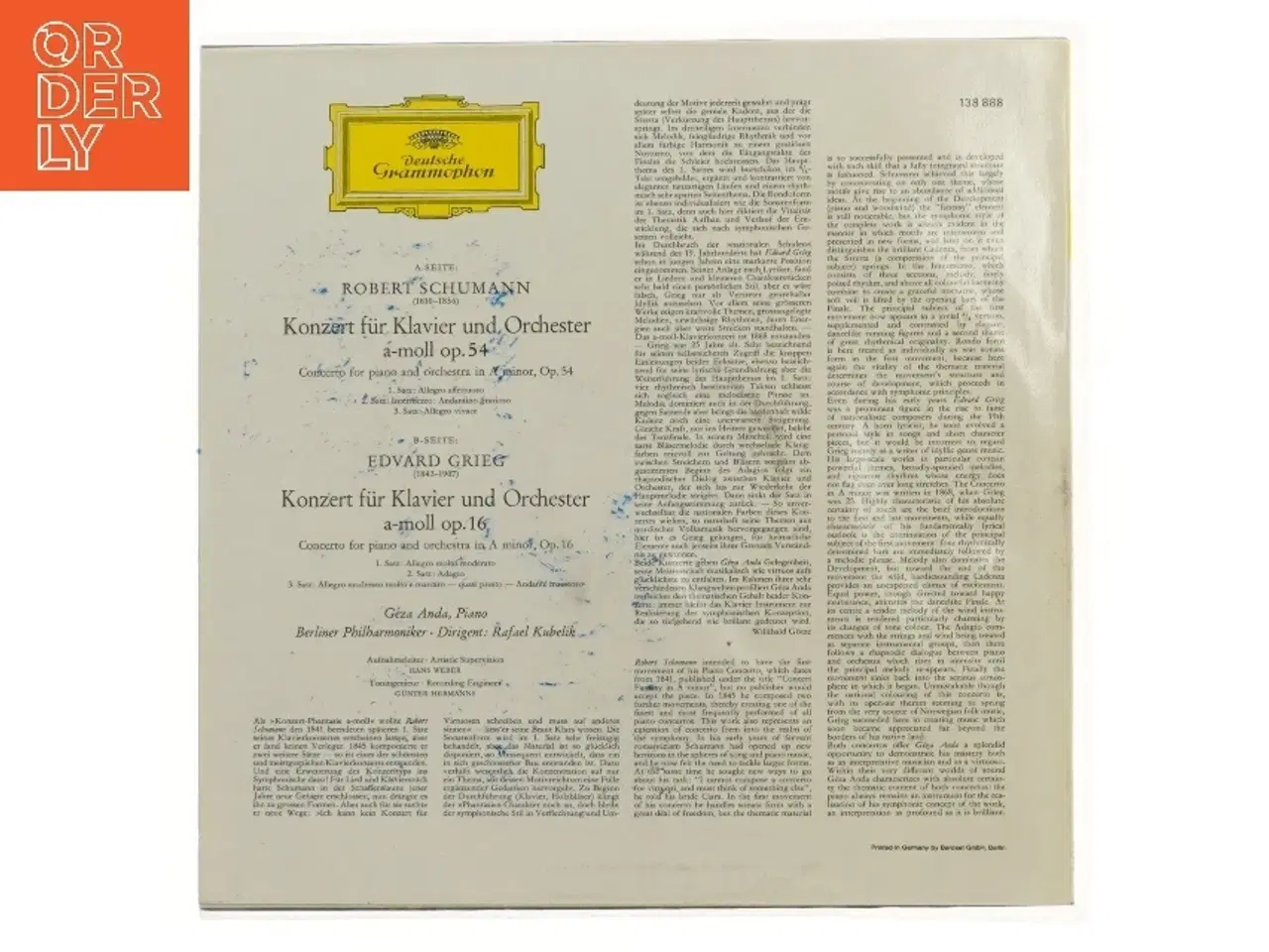 Billede 2 - LP af Robert Schumann og Edvard Grieg