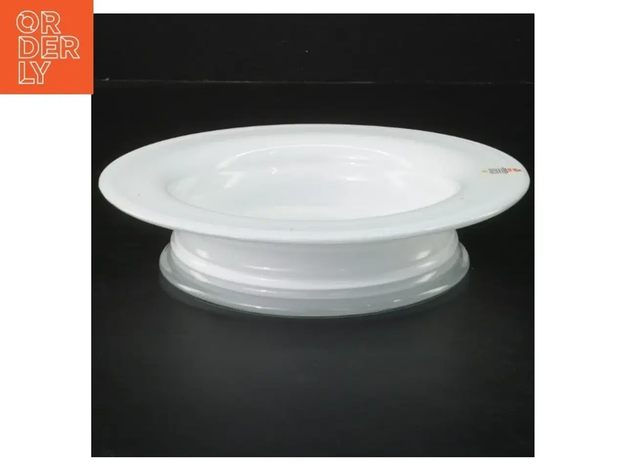 Billede 1 - Hvid glasskål 19 cm fra Holmegaard (str. Ø 19 cm)