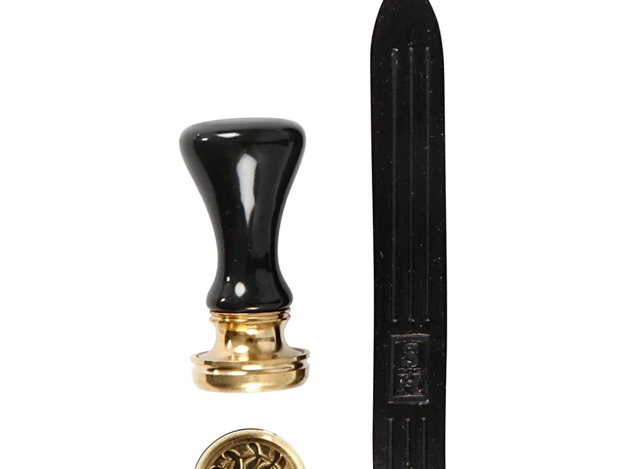 Billede 1 - Lak og Segl Sæt med Laurbærkrans, 17 mm, Sort