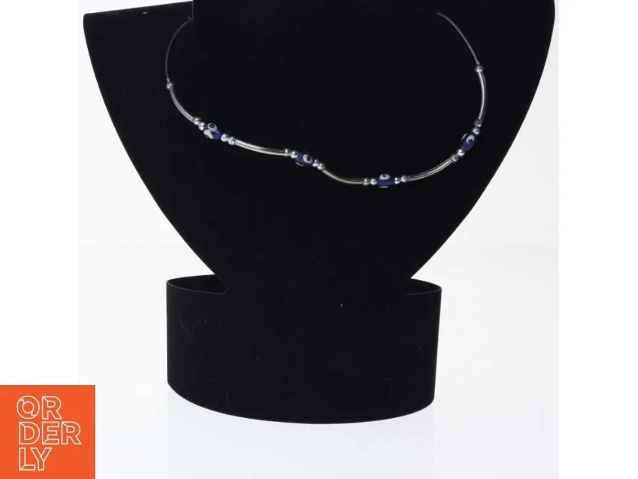 Billede 1 - Halskæde med blå perler (str. 45 cm)