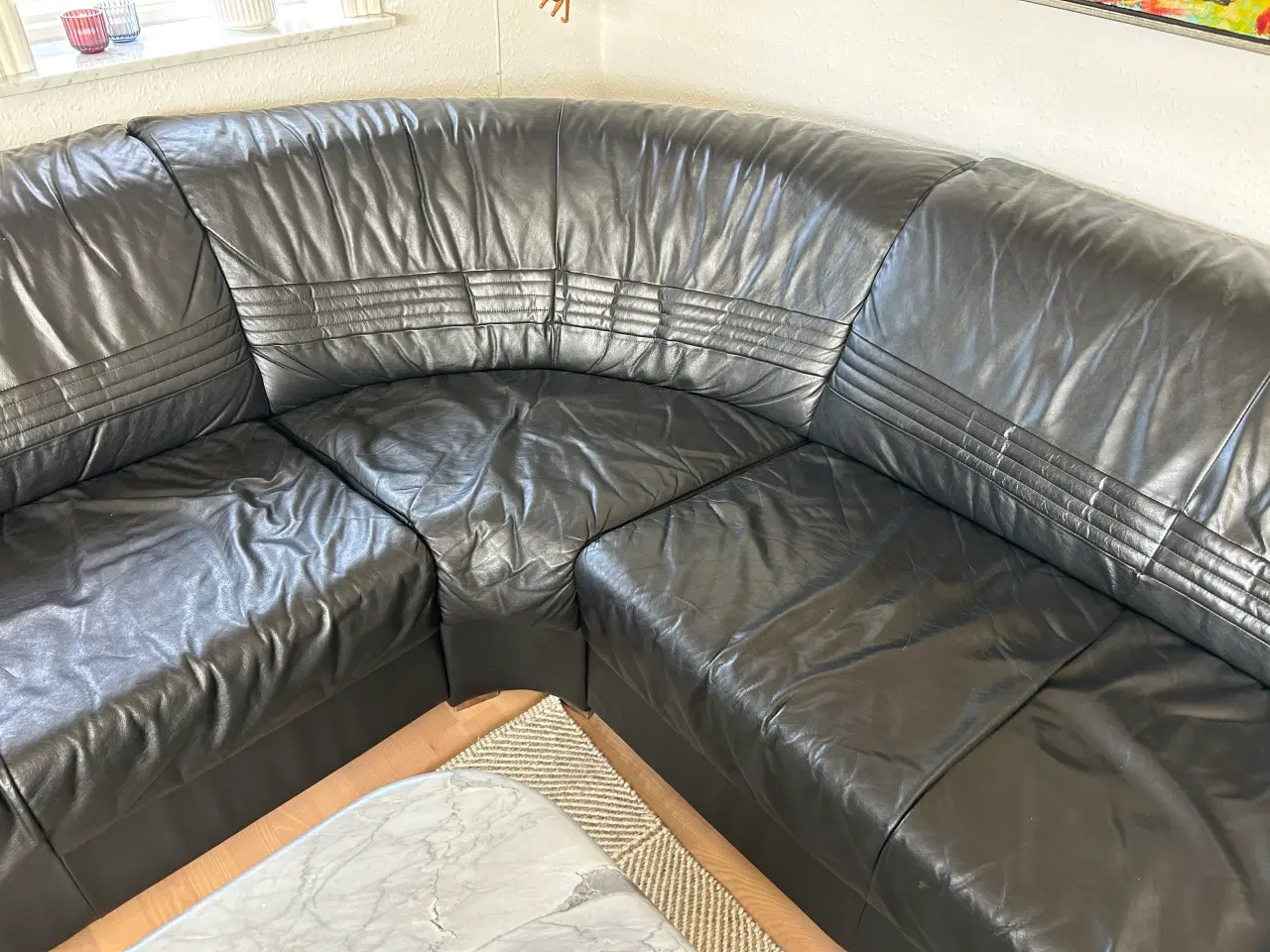 Billede 4 - Hjørnesofa sort læder