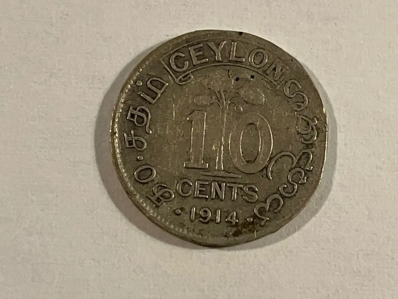 Billede 1 - 10 Cents Ceylon 1914 - Renset