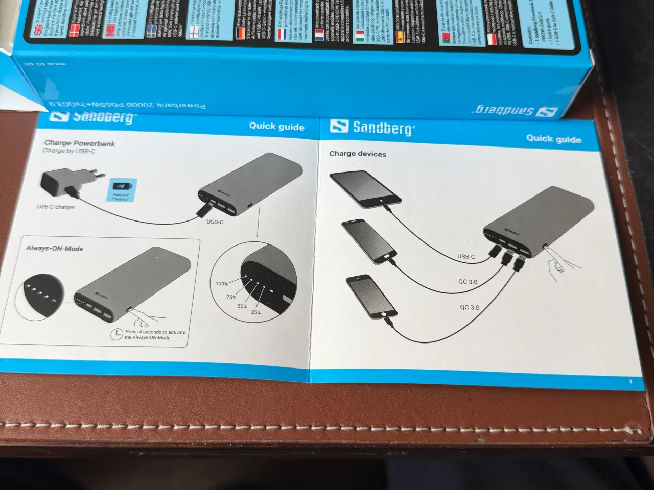 Billede 6 - Powerbank Sandberg 2000 PD65W+2xQC3.0