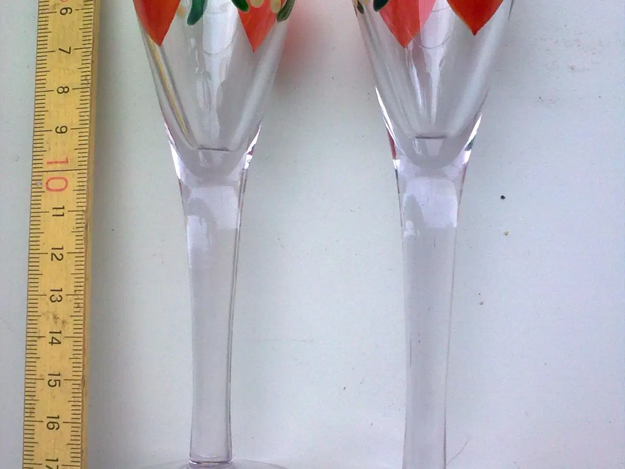 Billede 8 - Hjerte skål i glas på fod - Kornmark og himmelblå.