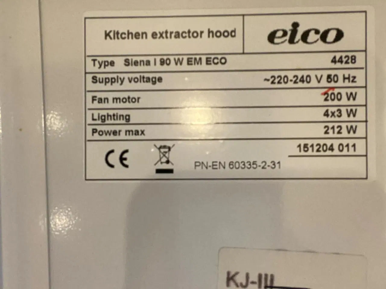 Billede 5 - Emhætte EICO Siena l 90 W EM ECO