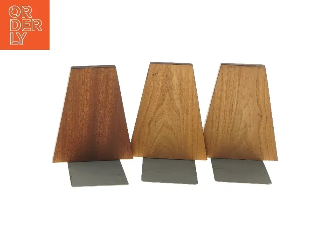 Billede 3 - Vintafe Teak Træ bogstøtter med dyremotiver (str. 15x12,5 cm)