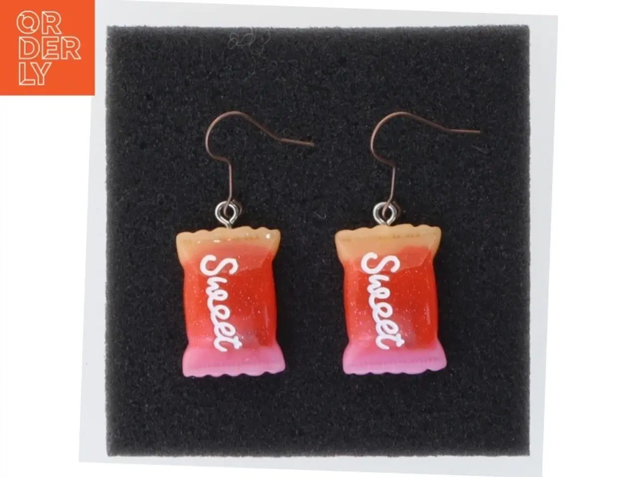 Billede 1 - Øreringe formet som slikposer (str. 1,5 x 2 cm)